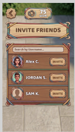 Rubber Band Throw Invite Friends screen
