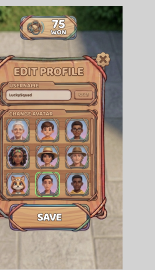 Rubber Band Throw Profile screen