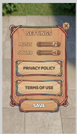 Rubber Band Throw Settings screen