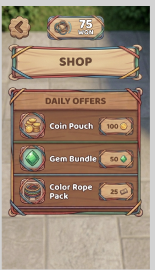 Rubber Band Throw Shop screen